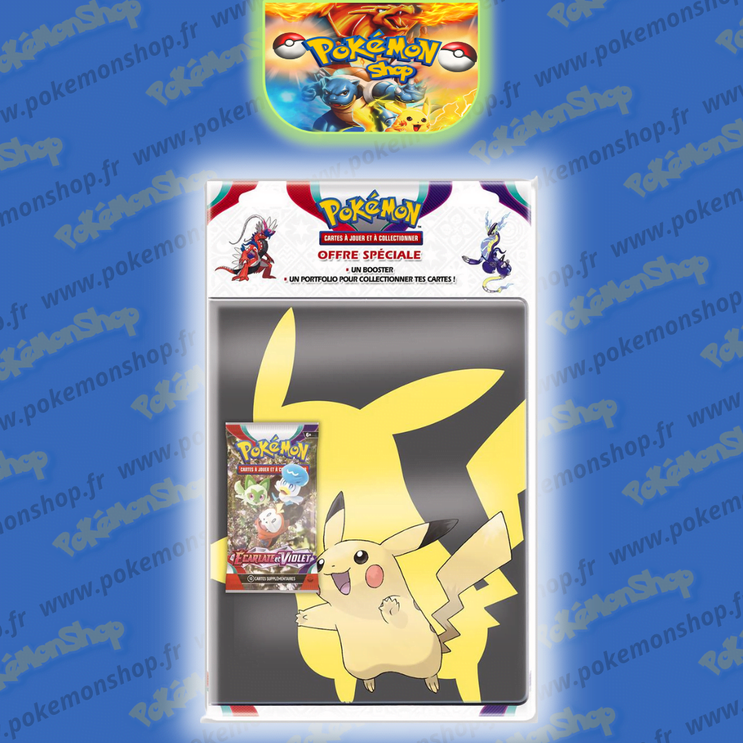 Cahier Range-Cartes Pokémon Pikachu 180 cartes - Carte à