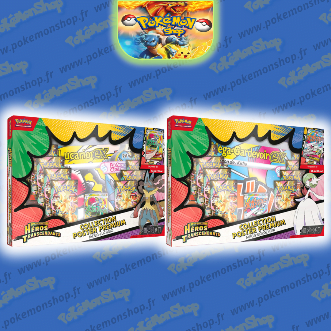 Pokémon Coffret ME2.5 Collection Premium Poster Héros Transcendants x2 ...