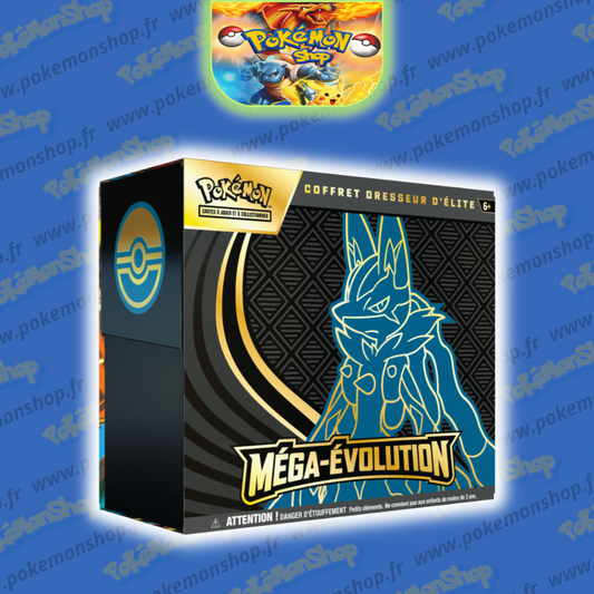 Partager Pokémon Coffret ETB ME01 Méga Evolution Lucario Officiel Fr préco