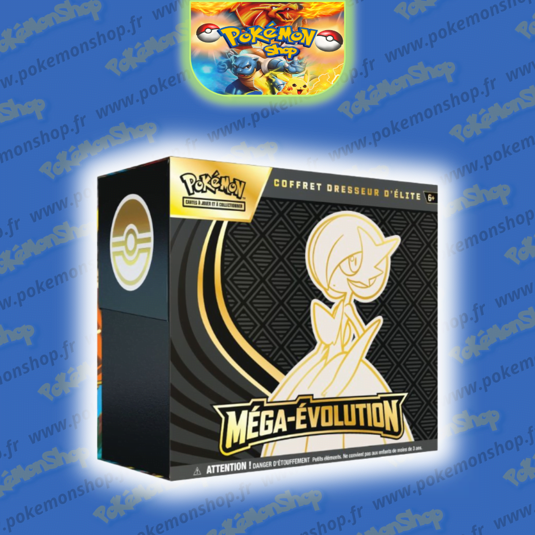 Partager Pokémon Coffret ETB ME01 Méga Evolution Gardevoir Officiel Fr  préco
