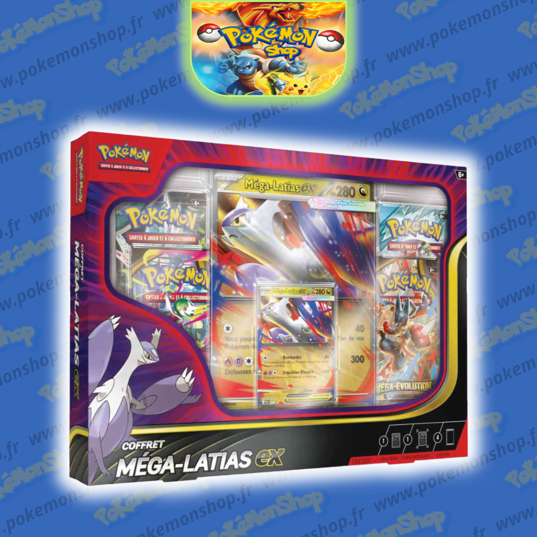 Partager Pokémon Coffret Mega Latias Ex ME01 Officiel Fr préco