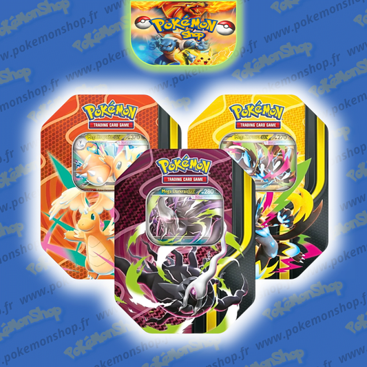Pokémon Lot de 3 Pokébox Méga Puissance Aout 2026 Dracolosse, Darkrai et Zeraora